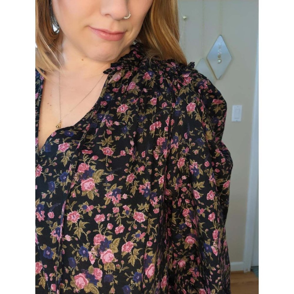 🎉LAST CHANCE🎉 NWT Free People Meant To Be Blouse / Black Combo - Picture 7 of 11